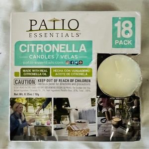 Patio Citronella Candles. 18 in box.  NEW.